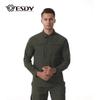 Camisa Versátil Estilo Militar para Homens, para Uso Externo Transfronteiriço, Secagem Rápida, Manga Longa, Resistente a Amassados, Não Precisa Passar, Respirável, Levemente Elástica, Camisa para Trabalho