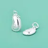 Nuevo Plata de Ley S925 Nuevo Estilo Chino Moneda de Cobre Brillante Frijol de la Fortuna Pequeño Colgante Accesorios para Pulsera de Cuentas DIY Collar Colgante