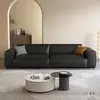 Sofá Moderno Minimalista de Bloque de Tofu para Sala de Estar, Apartamento Pequeño, de Tres o Cuatro Plazas, Sofá de Línea Recta Estilo Minimalista Italiano con Cuero Resistente a Arañazos