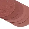 Disco de Papel de Lija de 5 Pulgadas con 6/8 Agujeros, Papel de Lija Rojo con Respaldo de Velcro, Disco de Papel de Lija Redondo con Agujeros, 125mm