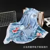 Pañuelo de Seda Estampado Sade para Mujer Primavera y Otoño Nuevo Cuadrado Versátil Elegante Protector Solar Chal de Seda Turbante