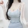 Coreia do Sul Dongdaemun Novo Sexy Feminino Renda Fita Regata Justa SE Usando