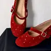 Primer Encuentro Temporada Suela Blanda Correa Única Punta Redonda Boca Baja Zapatos Planos para Mujer 2026 Primavera Nuevos Zapatos Mary Jane para el Trabajo