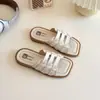 Chinelos de Casa para Meninas 2025 Verão Novo Estilo Coreano Moda Menininha Sandálias Trançadas Princesa Chinelos