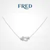 Colar Fred Fivela Ferradura para Mulheres, Design de Nicho de Luxo Leve, Ouro V Ouro Rosa 18K com Diamantes, Corrente Torcida, Acessório de Outono e Inverno