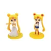 Decoração de bolo de aniversário tamanho pequeno vestido branco Princesa gelo água lua menina bonita guerreira sólido com base conjunto de 2 peças