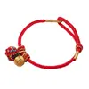 Pulsera Zongzi de Hortensia del Día de Mayo, Nueva Cuerda Roja Tejida a Mano para Niños y Bebés, Pulsera de Cuentas DIY de Alta Calidad