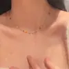 Collar de Cuentas de Nicho Rosa-Azul Fresco de Primavera y Verano, Versátil y Elegante, Cadena para Clavícula de Gama Alta, Nueva Cadena Dulce para el Cuello para Niñas