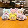 Llavero creativo de peluche con cabeza de animal para niñas, lindo muñeco de conejito de dibujos animados, colgante para bolso de pareja, pequeño regalo