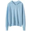 Nuevo Suéter con Capucha de Cachemira Pura para Mujer Otoño/Invierno 2026 Color Sólido Tejido Sudadera con Capucha de Manga Larga