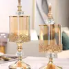 Tarro de almacenamiento de cristal de lujo ligero con tapa, estilo europeo americano, para mesa de café de sala de estar, tarro de dulces de encaje, adornos de decoración de almacenamiento