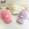 Boné de Baseball Bordado de Gato Estilo Coreano, Versátil e Emagrecimento Facial, Chapéu Casual de Verão para Uso Externo com Proteção Solar para Mulheres
