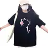 Camiseta de Algodón Puro Talla Grande Americana de Manga Corta para Mujer 2025 Nuevo Verano Holgada de Media Manga Moda y Versátil Ropa