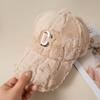 Celebridad de Internet Letra C de Metal Gorra de Imitación de Piel de Conejo para Mujer Otoño e Invierno Cálida Engrosada Moda Gorra de Béisbol de Felpa para Hombre