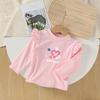 Roupa íntima térmica de veludo infantil Camisa de base para meninas Primavera e Outono Roupas de outono para meninas Top de peça única Gola meia alta infantil Bebê