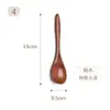 Cuchara de madera de mango largo, hecha a mano de madera de nanmu, vajilla de madera estilo japonés, cuchara para el hogar para miel y mermelada, se puede imprimir con un logotipo