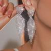 Dia dos Namorados Estilo Quente Coração de Pêssego Strass Super Brilhante Brincos de Coração para Mulheres Acessível Luxo Brincos High-End Brincos