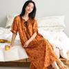 Camisón de verano para mujer de manga corta con soporte para almohadilla en el pecho Algodón fresco Delgado Estilo Dulce de Dormitorio Ropa para el hogar Desgaste libre Ropa interior