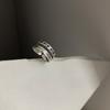 Anillo de cara sonriente con boca abierta dedo índice femenino moda retro plata tailandesa personalidad giro todo partido viento frío diseño de nicho sentido