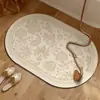 Tapetes de Chão para Banheiro Estilo Francês, Cortáveis para Banheiro, Absorventes de Água, Secagem Rápida, Tapetes Antiderrapantes, Resistentes a Manchas e Fáceis de Cuidar, Tapetes de Chão de Lama Diatomácea