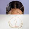 Moda Retrô Europeia e Americana Transfronteiriça Cravejada com Diamantes Estrela Masculina Corrente de Testa para Cabeça com Franja Multicamadas Geométricas Redonda em U Borda de Concha Feminina