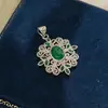 Jinqi novo pingente oco de seda com bordado verde estilo nacional personalizado joias de design nicho chinês estilo retrô atacado