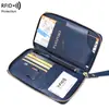 2026 Nuevo Modelo Porta Pasaporte Largo Rfid, Bolsa para Documentos de Almacenamiento de Boletos, Bolso de Pasaporte con Cremallera Multifuncional de Moda para Viaje