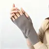 Guantes sin dedos, Guantes cálidos de terciopelo de aspecto elegante para otoño e invierno, Guantes universales para exteriores de terciopelo alemán autocalentables de media dedo para pantalla táctil