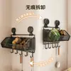 Caixa de armazenamento para cebolinha, gengibre e alho, organizador de cozinha, design com ventosa sem furos, prateleira multifuncional para armazenar frascos de temperos e outros itens