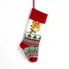 Calcetines de Punto Grandes Bolsa de Dulces Navideños Decoraciones Navideñas Calcetín Navideño Bordado e Impreso Rojo y Verde Decoraciones Festivas