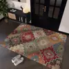 Felpudo de Entrada de Terciopelo de Cristal con Arte Retro, Felpudo Antideslizante y Resistente al Desgaste, Felpudo de Estilo Étnico Geométrico Americano, En Stock