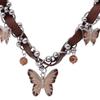 Collar de mariposa con especias estilo americano, gargantilla vintage marrón Maillard, anillo para el cuello, cadena de clavícula de cuero superior Niche