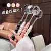 Cuchara de Acero Inoxidable con Perla y Mango de Cerámica, Estilo Nuevo, Cuchara de Postre Colorida, Cuchara Redonda Linda para Niñas