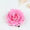 En stock venta al por mayor cabeza de flor de rosa de simulación pared de flores decoración para fondo accesorio de flor de seda para sombrero de paja tocado de boda