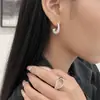 Anel de Cristal Transparente de Alta Qualidade para Mulheres, Moda Doce e Cool, Simples e Versátil, Anel Aberto Personalizado, Anel para Dedo Indicador Estilo Ins