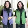 Chaleco con Capucha Reversible para Mujer, Estilo Otoño 2025, Chaleco Corto Versátil sin Mangas, para Mamás