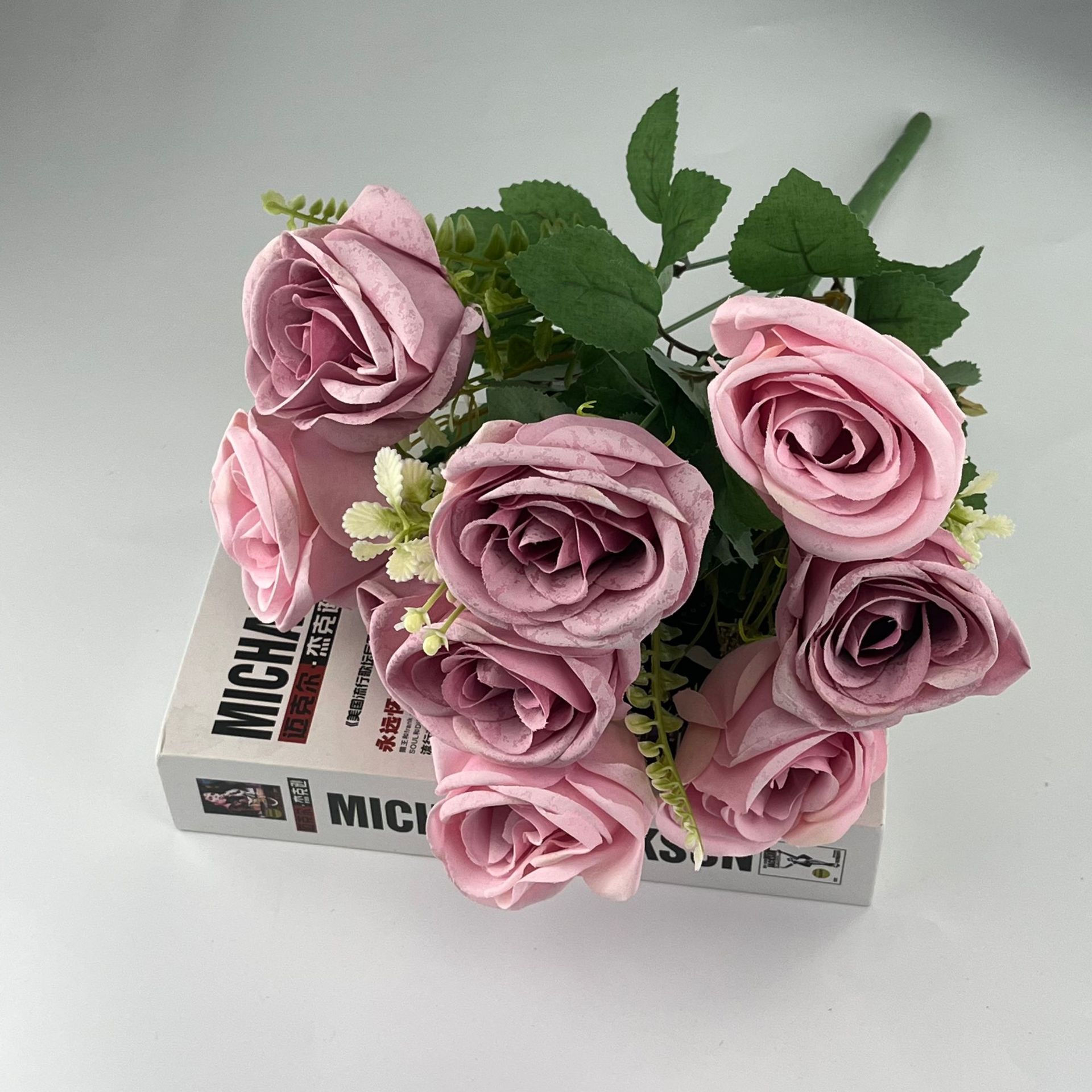 9头雪花法国玫瑰 豆沙