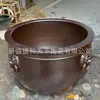 Vaso grande de cerâmica de Jingdezhen com orelhas de leão, tanque de água de grande capacidade para peixes de pátio e cultivo de lótus, vaso feng shui com cabeça de animal estilo antigo para uso doméstico