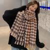 Bufanda de pata de gallo para mujer, estilo coreano, nueva y versátil para otoño e invierno, calentador de cuello a cuadros, chal cálido para estudiantes para hombres