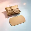 Caja almohada de papel kraft estilo europeo, mini caja de dulces temática de bosque, caja de papel para tarjeta de agradecimiento de cumpleaños