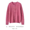 Cárdigan de Punto con Cuello Redondo para Otoño e Invierno, Suéter de Cachemira con Patrón de Giro Suave, Hilo Engrosado Nuevo