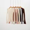Suéter de cachemira para mujer, 100% cachemira de cabra pura, corte ajustado, cuello redondo, manga acampanada, estilo otoño e invierno