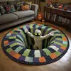 Dropshipping Transfronterizo Alfombra Redonda de Halloween Sala de Estar Sofá Resistente a Manchas Dormitorio Cesta Colgante Silla Felpudo Alfombra de Fantasma y Calavera