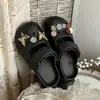 MDDSummer Retro Versátil Ámbar Mariposa Mary Jane Puntera Cerrada Zapatillas EVA Sandalias Ligeras Para Mujer Aumento Alto