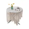 Mantel redondo de encaje retro color crema estilo francés, mantel cubre hueco estilo pastoral ins, mantel rectangular para mesa de centro y mesa de comedor