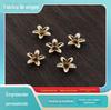 Cobre puro banhado a ouro 8mm cinco pétalas tridimensional flor coração flor titular flor do ovo diy Hanfu grampo de cabelo acessórios de material artesanal