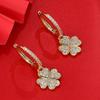 Pendientes de Moda para Mujer con Hebilla de Oreja de Cruz de Palma de Circonita Incrustada de Micro Cruz Transfronterizos Explosivos Exquisitos de Lujo Ligero de Diseño de Nicho Atmosférico