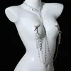 Pinzas para Pezones Sexy Sm con Borla y Pedrería Accesorios para Discoteca Elegantes y Sexys Europeos y Americanos Accesorios Corporales con Pedrería para Escenario