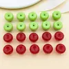 Kit de Materiales para Hacer a Mano Cadena de Teléfono con Cuentas Perforadas de Fruta Manzana de Dos Colores Acrílicas Realistas Tridimensionales