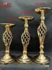 Novos Adereços de Casamento Vaso de Flores de Ferro Estilo Europeu Decoração da Mesa Principal do Casamento Recipiente para Arranjo de Flores Vaso Ornamentado de Flor de Mesa Dourado Galvanizado